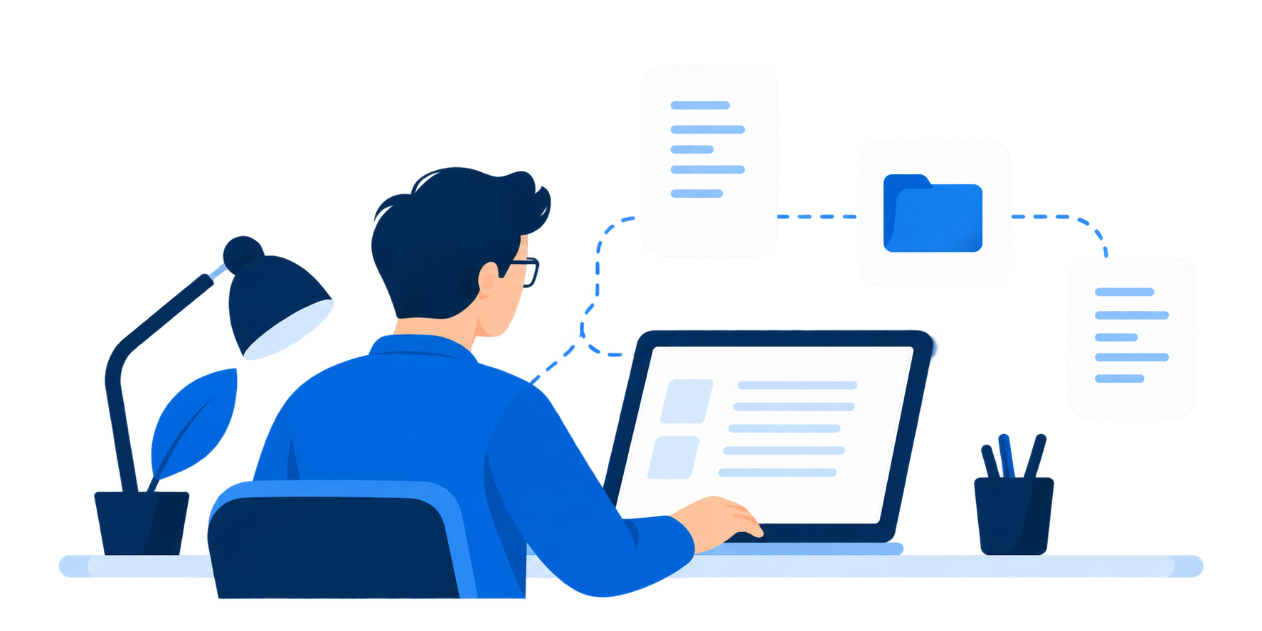 Professionista al lavoro con strumenti digitali